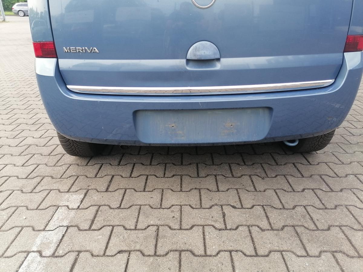 Opel Meriva A original Sto&szlig;stange Stossf&auml;nger hinten Blaumetallic Z21T Eisenherz Bj.2008
